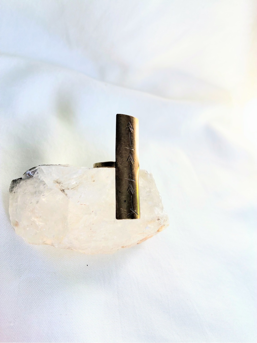 Gold-Tone Tribal Bar Statement Ring - Women Jewelry - Picture 7 of 9